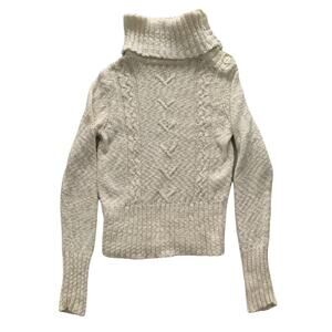 Personal Identity Womens Ivory Turtle Neck Knit Pullover Sweater Large Juniors